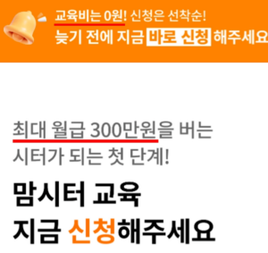 맘시터 최대 월급 300만원